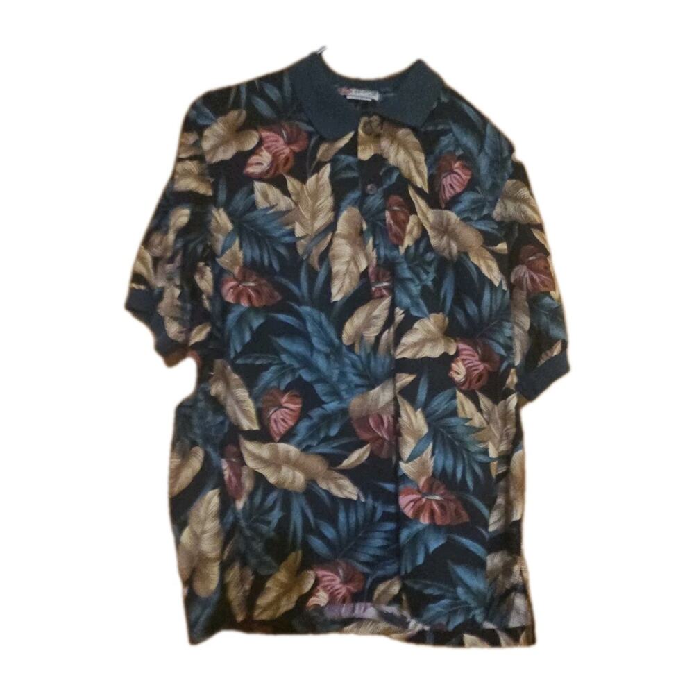 Hilo Hattie The Hawaihawaiian Original Shirt Mens Sz Med Black Green Red Beige